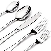 Silverware Set for 12,60 Piece Stainless Steel Flatware Utensil Cutlery Set | Heavy Duty Steak Knife Fork and Spoon, Dishwasher Safe, Gift Package for Wedding Housewarming