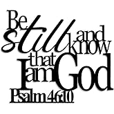 LIYOUYA Psalm 46:10 Bible Verse Metal Wall Decor - Christian Scripture Motivational Inspirational Room Decor Black Wall Art Home Decor for Living Room, Bedroom, Dining Room (Black)