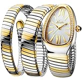 DAXIAOYU Fashion Women's Quartz Watch Serpentine Inlaid Diamond Golden Ladies Watches Light Luxury Bracelet Clock