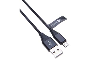 Keple Micro USB Cable | Fast Charging Cable Quick Charge Nylon Braided Charger Data Sync Lead for Game Controllers PS4, PS3 / Xbox One, One S, One X, Elite Controller | USB B High Speed Leads 1.5ft