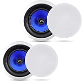 Pyle 8&rdquo; In-Wall / In-Ceiling Speakers, 250W Peak, Hi-Fi Stereo Sound, Pivoting Adjustable Coaxial Silk Dome Tweeter, Poly Cone Woofer, Stain Resistant Grill, For Home Theater, Custom Installs- Pair