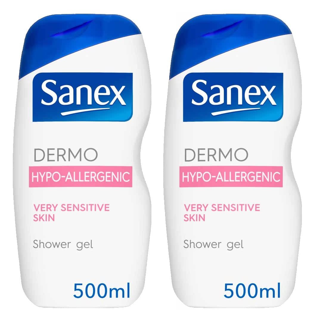 Sanex Dermo Hypoallergenic Bath and Shower Gel 500 ml Pack of 2