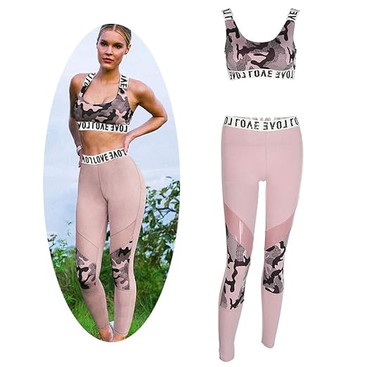 CWDXD Ropa de Yoga, Camuflaje Chaleco Deportivo Estampado + ...