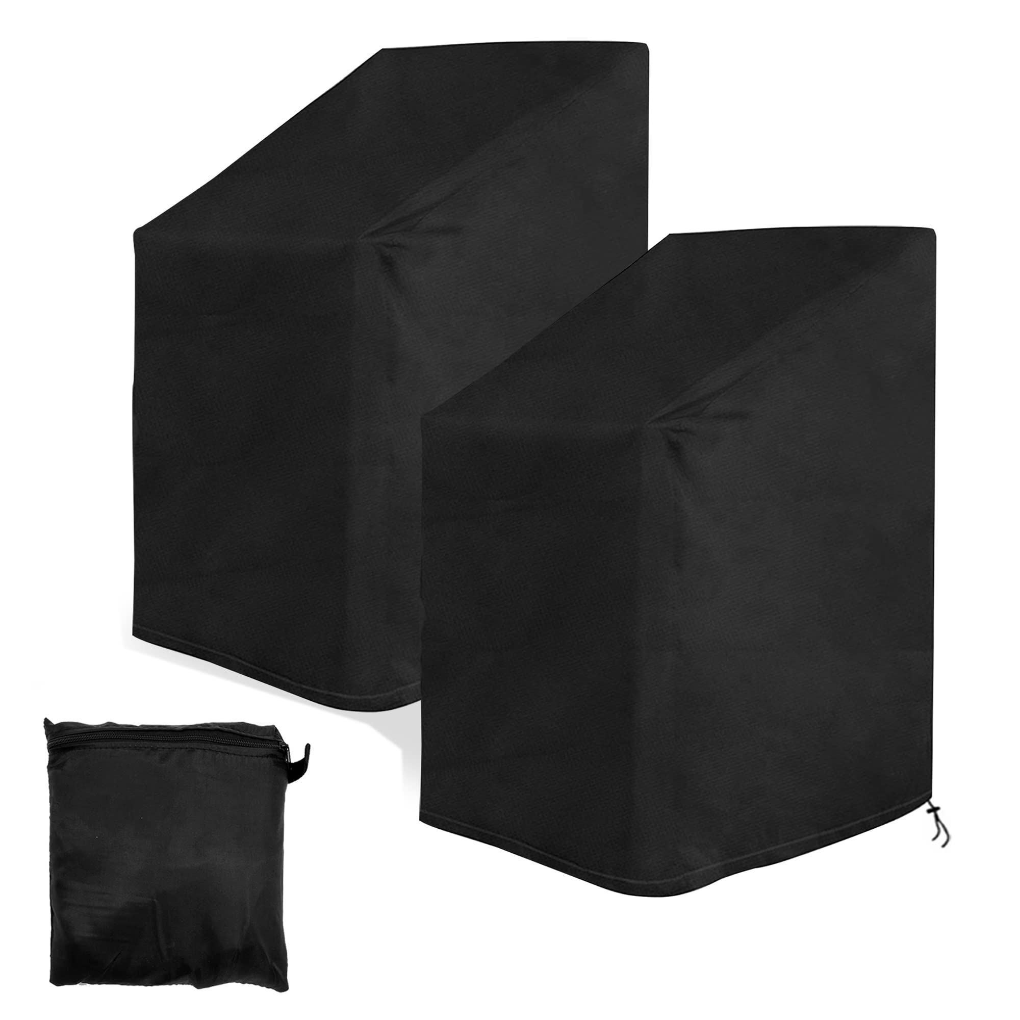 WENLISELL 2 Pack Garden Chair Covers Waterproof, Outdoor Chair Cover for Protection, Stacking Chair UV Protection Cover with Storage Pouch (75x75x120cm)