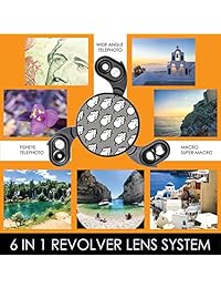 Ztylus   Kit de cámara Revolver Serie M: lente 6 en 1 con funda para iPhone 7 Plus   8 Plus 2 lentes Telephoto, Macro, lente Super Macro, lente gran angular
