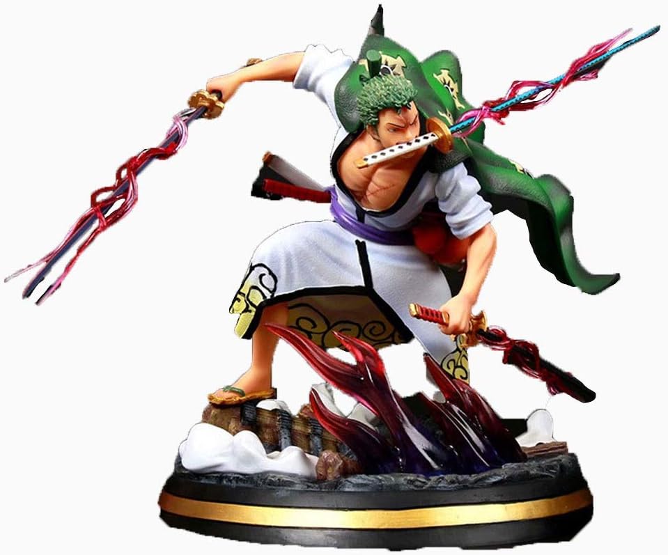 WDXFD One Piece Figure Series Nine Roronoa Zoro Figure Modelo De Action Figure PVC Statue 31CM