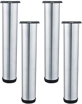 4 Stück Möbelbeine Verstellbare, Runde Schrankfüße Aus Edelstahl, Für