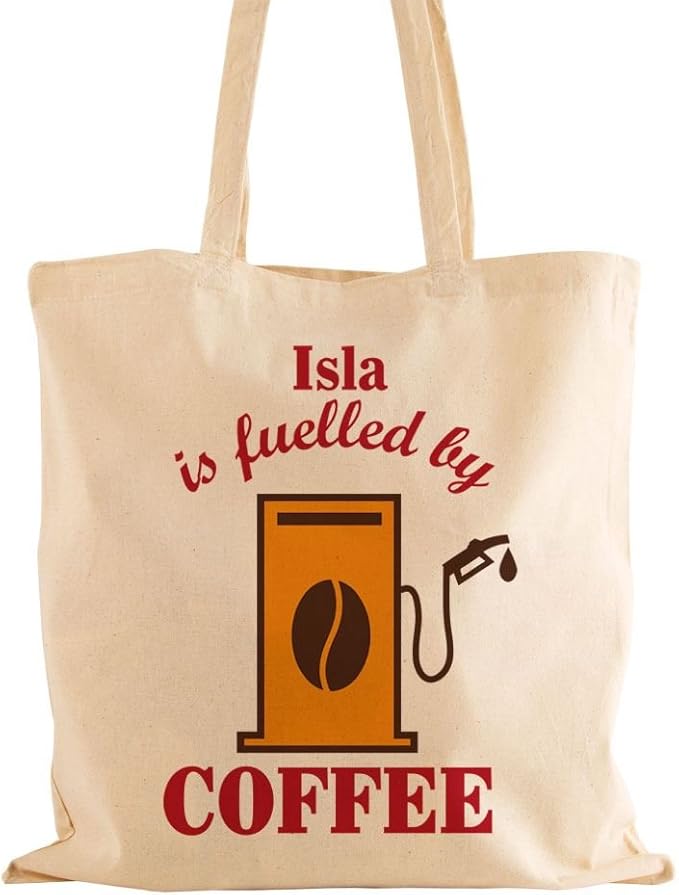 Personalised Fuelled by Coffee Cotton Shoulder Bag, Quirky