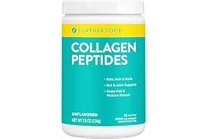 Further Food Premium Unflavored Collagen Peptides Powder Supplement | Premium Grass-Fed, Keto Protein | Hydrolyzed Collagen Powder for Maximum Absorption - for Men and Women(7.9 oz)