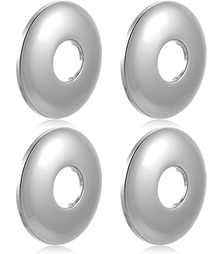 Uxcell 4pcs Shower Arm Flange 70mm/2.8" OD Escutcheon Plate Stainless Steel Round Plumbing Cover Plates For 21mm/0.8" Dia Water Pipe Faucet Decoration Accessories, Black - View #7