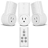 Etekcity Wireless Remote Control Electrical Outlet Switch for Household Appliances, Wireless Remote Light Switch, White (Fixed Code, 3Rx-1Tx)