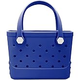 Small Rubber Beach Bag, EVA Travel Mini Tote for Women Waterproof Outdoor Beach Tote Washable Bitty Bag Open Handbag