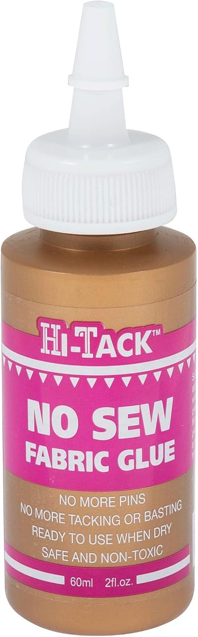 HI-TACK Hi-Tack No-Sew Glue 60ml Quick-Dry Machine Washable Fabric Adhesive