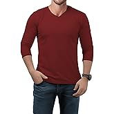 URBAN CREST V Neck T Shirts Men – Light and Soft Pullover T Shirt with Long Sleeve- Perfect for Daily Use or Casual Events