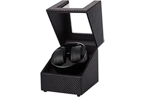 KOKTOHAY Automatic Watch Winder with Quiet Japanese Motor,AC Adapter or Battery Powered,Premium Leather Exterior and Soft Flexible Watch Pillows for Men's and Women's Watches
