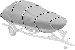 Outsunny 22-24 Ft Trailer Boat Cover, 3000mm Waterproof Universal Boat Cover with Quick-Fasten Buckles, Storage Bag, Tear-Res