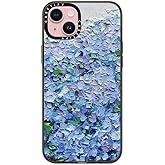 CASETiFY Compact iPhone 15 Plus Case [4 ft. 2X Military Grade Drop Protection/Slim/Lightweight] - Nantucket Blue Hydrangeas - Clear Black