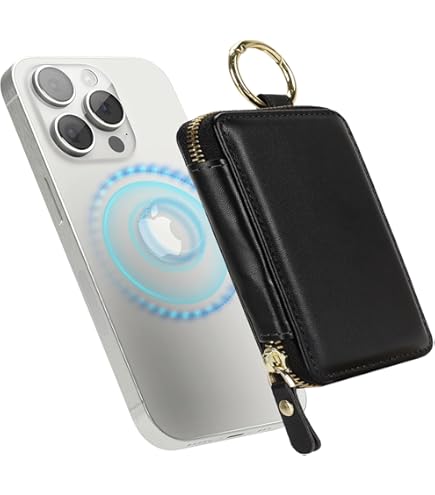 SunYoo IPhone 16 Plus Hülle Mit Kartenhalter & Ständer – MagSafe Kompatibel, Magnetisch, Lederoptik, Schwarz