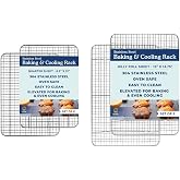 Ultra Cuisine Heavy Duty 100% Stainless Steel Cooling Rack for Cooking and Baking - Baking Rack &amp; Wire Cooling Rack - Fits Quarter and Jelly Roll Sheet Pans - 8.5''x 12''' and 10''x14.75''