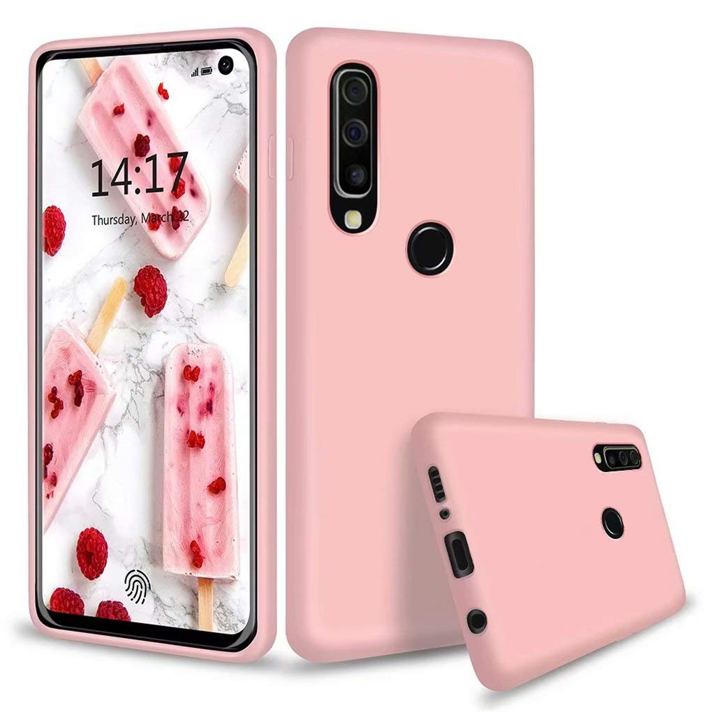 NiaCoCo Compatible with Huawei P30 lite Ultra-thin Shockproof Liquid Silicone Case Soft Rubber Gel Protective Cover Anti-Scratch (Pink)