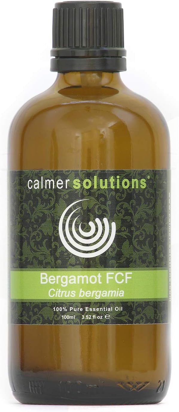 Calmer Solutions Bergamot Essential Oil 100ml – 100% Pure & Natural – Uplifting Citrus Aromatherapy Oil for Stress Relief, Relaxation & Skincare – Ideal for Diffusers, Massage & DIY