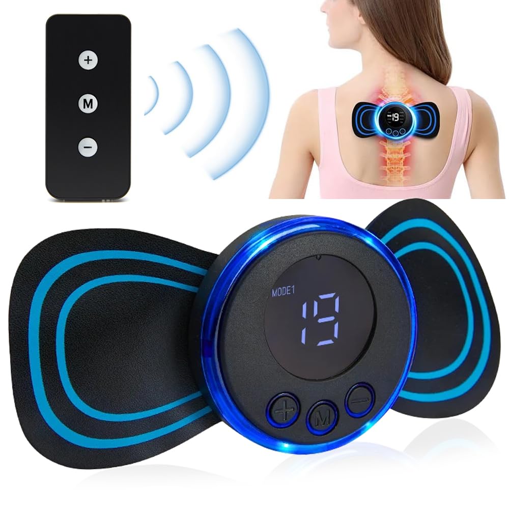 Wirelss TENS Machine for Pain Relief, TENS Machine with 8 Modes 19 Intensities, 4 Pads, 8 Gel Pads, TENS Machine for Pain Relief, Sciatica Pain Relief Products, TENS Machine for Back Pain