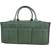 DADADEER Baby Diaper Caddy Organizer, Portable Nursery Storage Basket for Newborn Essentials, Changing Table & Car Caddy Organizer, Gift for Baby Shower, Registry Must-Have for Boy Girl, Green