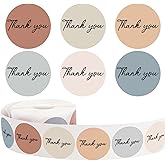 1000 Pcs Thank You Stickers, 1.5 Inch Round Thank You for Supporting My Small Business Stickers Roll, Morandi Boho Adhesive Waterproof Labels for Packaging, Orders, Envelopes, Gift Bags, Boxes