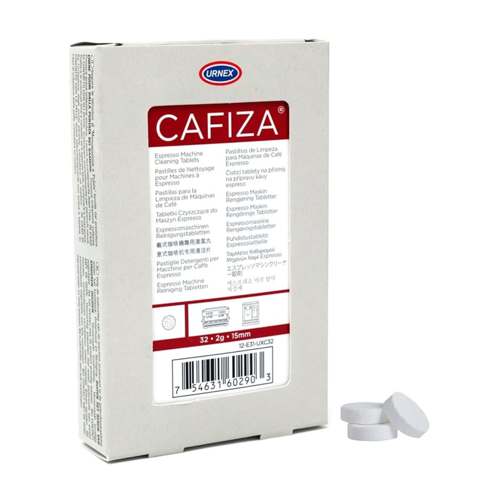 Photo 1 of Urnex Cafiza Espresso Machine Cleaner Tablets, Blister Pack (32, 2g tablets)