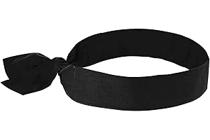 Ergodyne Unisex-Adult Chill-Its 6700 Evaporative Cooling Bandana, Black, One Size