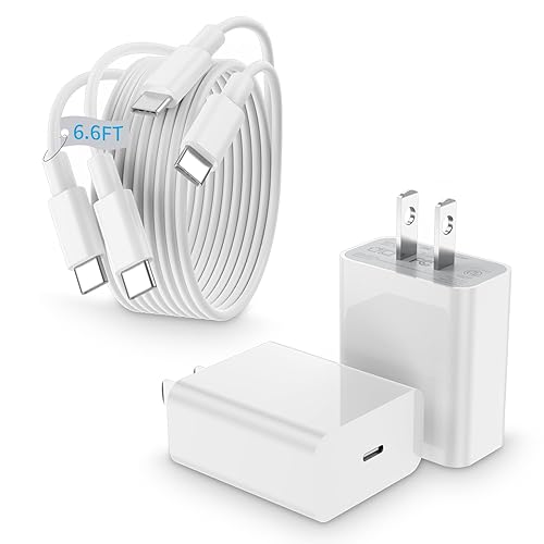 iPhone 16 15 Charger Fast Charging, esbeecables 2 Pack 20W PD USB C Charger Block with 6.6ft Type C Cable for iPhone 16e/15 Plus Pro Max, Galaxy S24/S25, Pixel 8/9, iPad, AirPods Pro 2, Android Phones