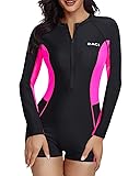 Daci Women Long Sleeve Rash Guard One Piece Boyleg