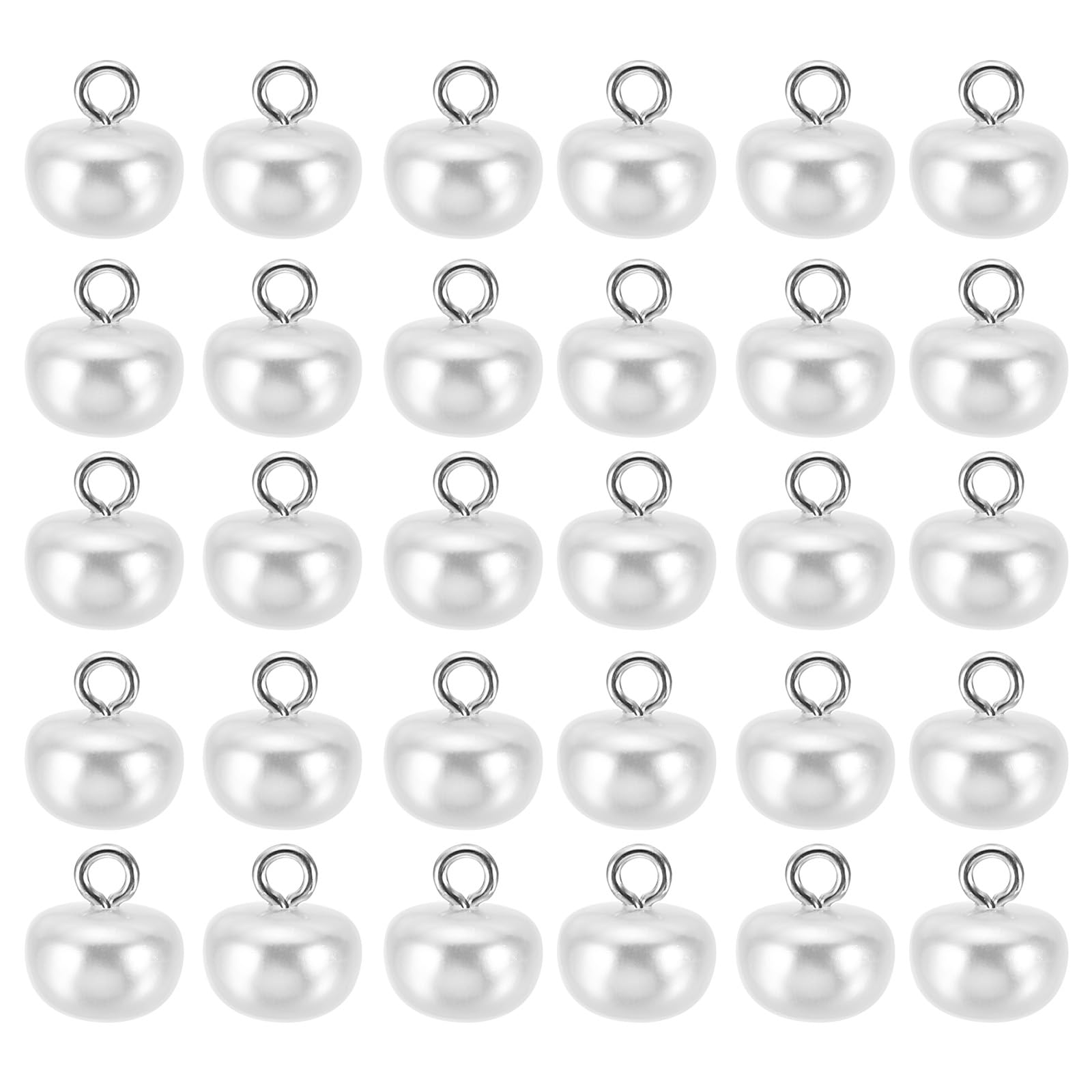 PATIKIL 12mm Pearl Buttons, 200pcs Chubby-Buttons Large Button Handmade Tightener White Faux Pearl with Shank for Crafts Sewing Clothes DIY Christmas Sweater Shirt, White