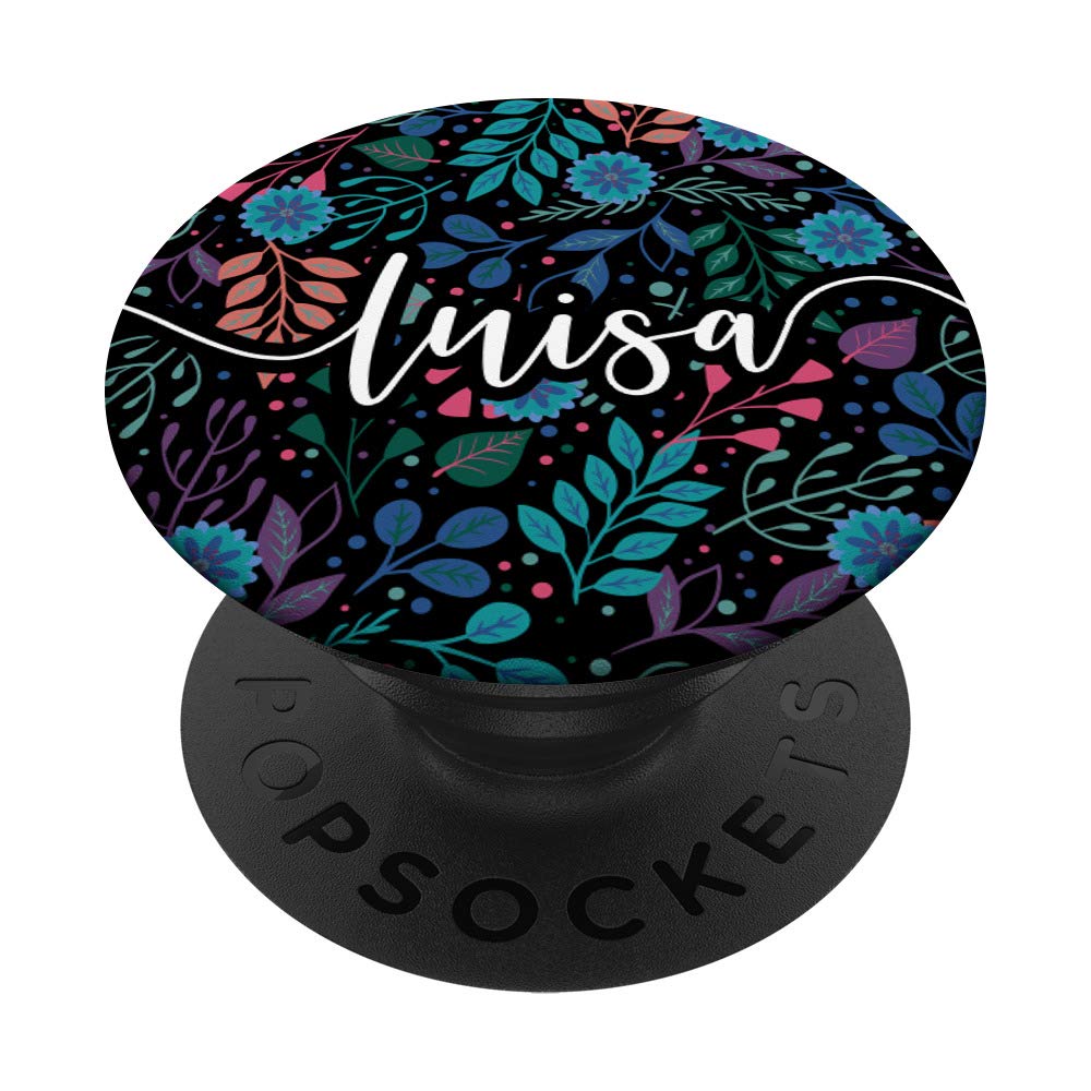 Luisa - Cute Botanical Floral Personalized Name PopSockets PopGrip: Swappable Grip for Phones & Tablets