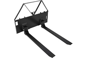 3,200 lbs Capacity Skid Steer Forks, 46" Quick Attach Pallet Fork for Tractors & Loaders, Heavy Duty Construction/Agriculture