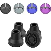 supregear Quad Cane Tips (4-Pack) - Heavy Duty Rubber Cane Tip - Non-Slip Extreme Grip Replacement Foot Pad - Accessories for Walking and Standing Stick for Women, Men, Seniors, Elderly