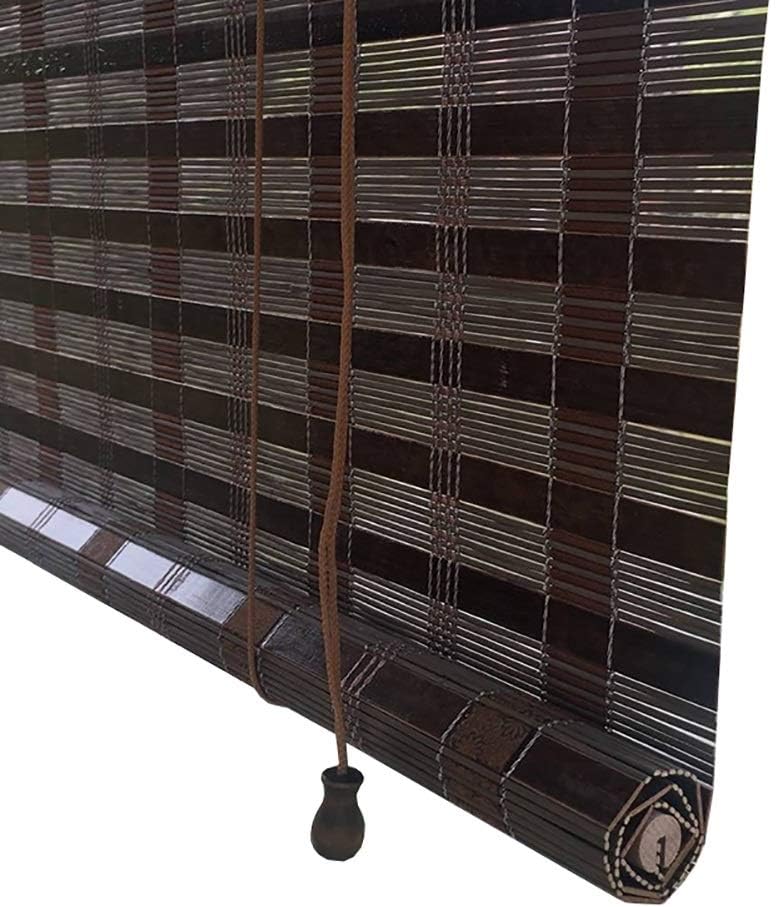 Bamboo Slat Roll up Window Blinds, Blackout Roman Roller Shade for Garden Patio Exterior Outdoor, 70cm/90cm/110cm/130cm/140cm Wide (Size : 45X80cm)