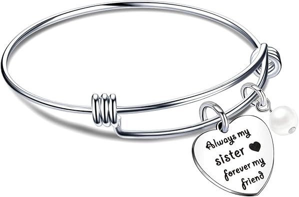 Regali Di Natale Sorella.Lauhonmin Sorella Regali Bracciali Con Perle Per Donna Ragazza Regali Di Compleanno A Lunga Distanza Natale Sempre Mia Sorella Per Sempre Amica Amazon It Gioielli