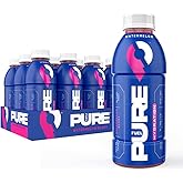 Pure Fuel Hydration Drinks Watermelon Blast - Plant-Based Healthy Electrolyte Drinks with B-Vitamins - No Added Sugar - 12 Pack x 16.9 fl oz Bottles