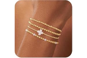 Cuzmly Bracelets for Women, Waterproof 14K Gold/Silver Plated Stackable Bracelets for Women Non Tarnish Trendy Dainty Paperclip Figaro Box Herringbone Hand Chain Bracelet Pack Stack Adjustable Jewelry for Women