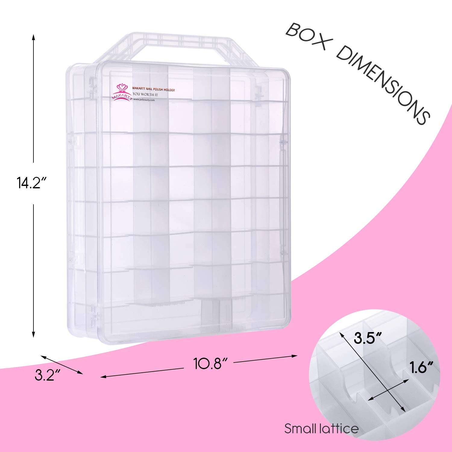 Makartt Universal Clear Nail Polish Organizer Holder for 48 Bottles Adjustable Dividers Space Saver : Beauty
