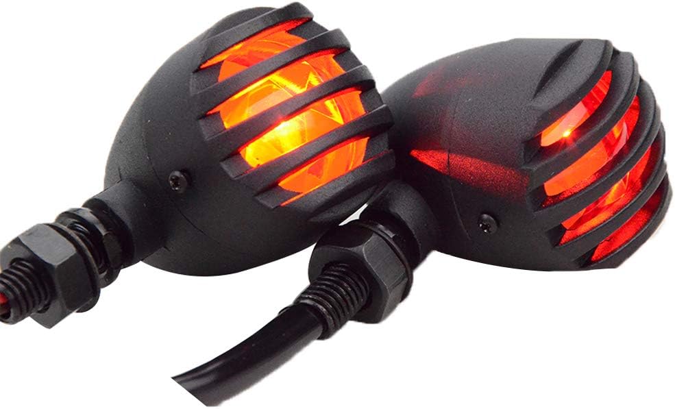 GOOFIT 2 Piece Motorcycle Headlight Style Turn Signal 12v 10w Cable GM Halogen Headlight Replacement For Scooter ATV L/R