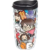 Tervis Harry Potter - Group Charms Tumbler with Wrap and Black Lid 10oz Wavy, Clear