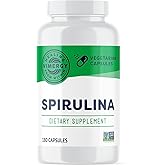 Vimergy Spirulina Capsules – Concentrated Plant Protein Supports Immune Health & Cardiovascular Function – Vegan, Kosher, Gluten-Free – 180 Capsules