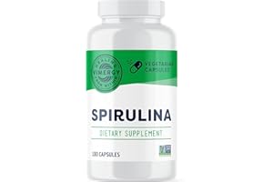 Vimergy Natural Spirulina Capsules – Super Greens Supplement – Nutrient Dense Blue-Green Algae Superfood Capsules - USA Grown, Non-GMO, Soy-Free, Gluten-Free, Kosher, Vegan & Paleo Friendly (180 ct)