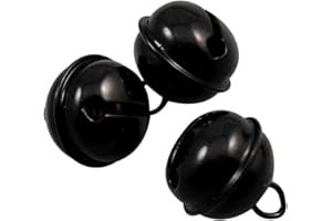LKXHARLEYA 20pcs Black Metal Jingle Bell Christmas Festival Wedding Decoration Assorted Loose Beads DIY Pet Pendants Crafts,22mm