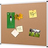 VIZ-PRO Cork Notice Board, 24 X 18 Inches, Silver Aluminium Frame