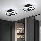 EIDISUNY Modern LED Ceiling Light 22W Cool White 6000K Black Square view 5