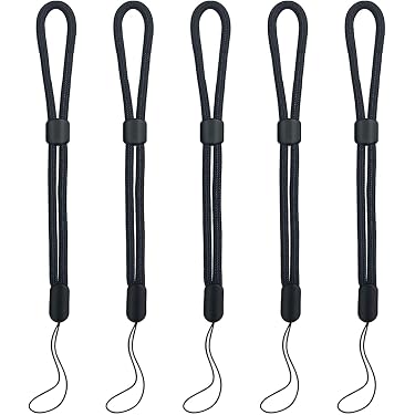 Lot De 3 Sangles De Poignet Pour Téléphone - Longueur 22 Cm - Avec Attaches - Noir - Anti-chute & Antivol