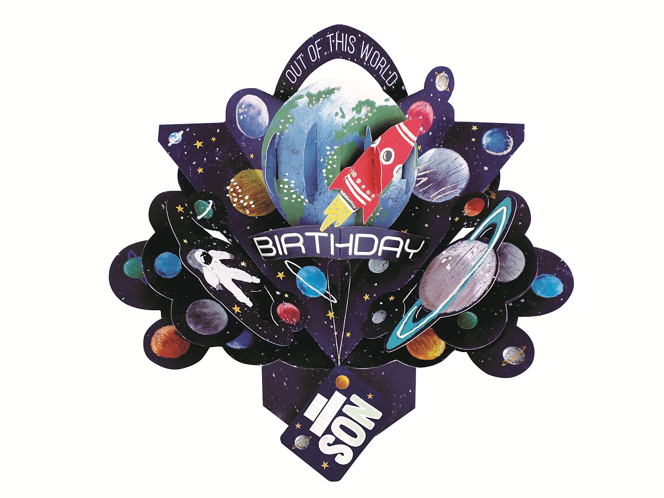 Special Son Space Rocket Birthday Pop Up Greeting Card 3D Pop-Up Cards POP206MC13